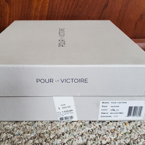 NIB POUR LA VICTOIRE Rickie Brocade Steel Grey High Heel Ankle Boots sz 10 - Picture 16 of 16